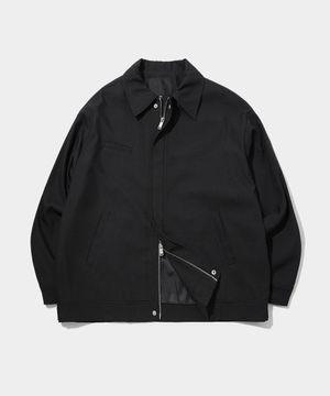 스탠다드 클래식 폴리 카라 포켓 블루종 미니멀 수트 셋업 자켓 [블랙]