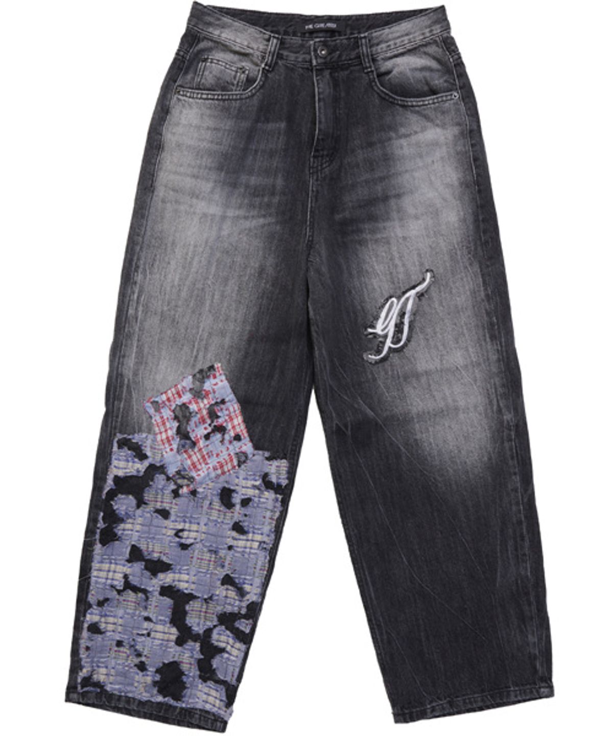 그레이티스트(THE GREATEST) Check Patch Denim Black