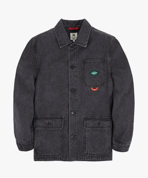 데님 워싱 워크 자켓 GEE245-203 블랙