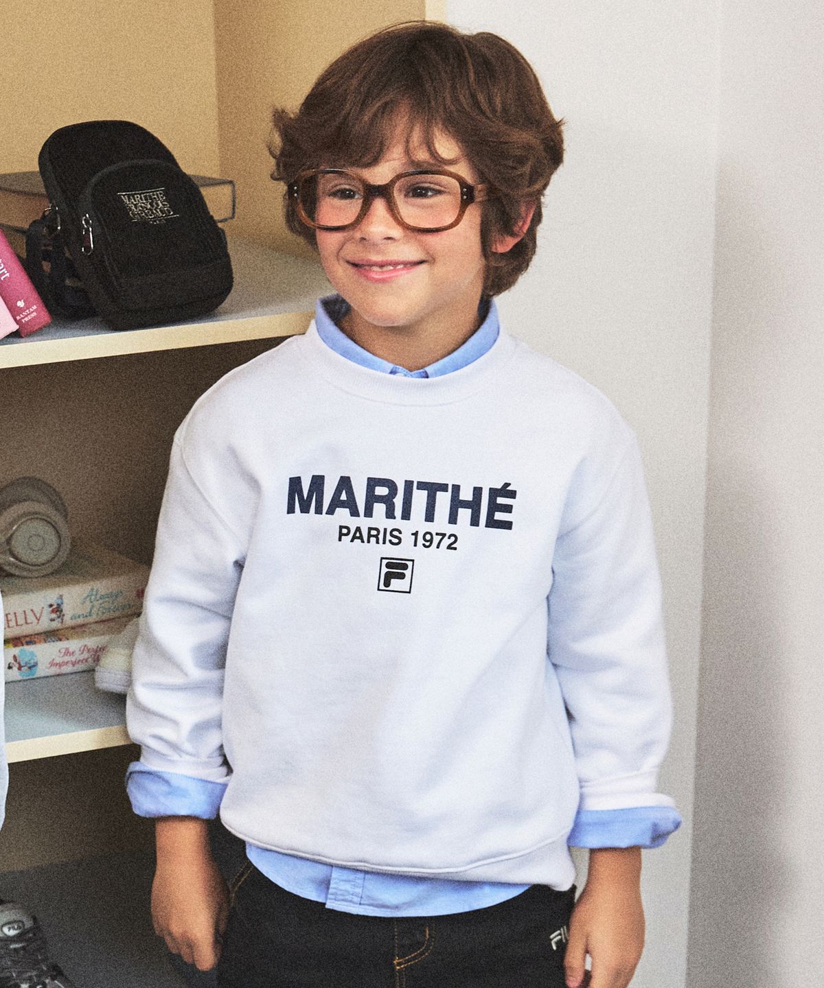 마리떼 키즈(MARITHÉ KIDS) MFG X FILA KIDS SWEATSHIRT white