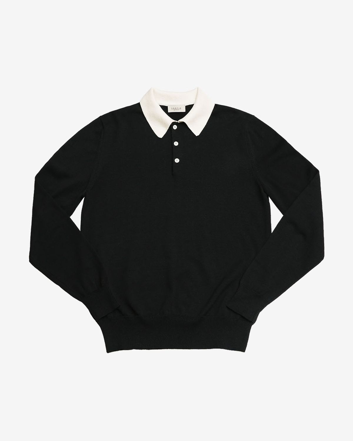 솔티(SORTIE) Combination Polo Knit (Black)