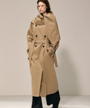 더블 브레스티드 숄 칼라 트렌치코트 (beige)