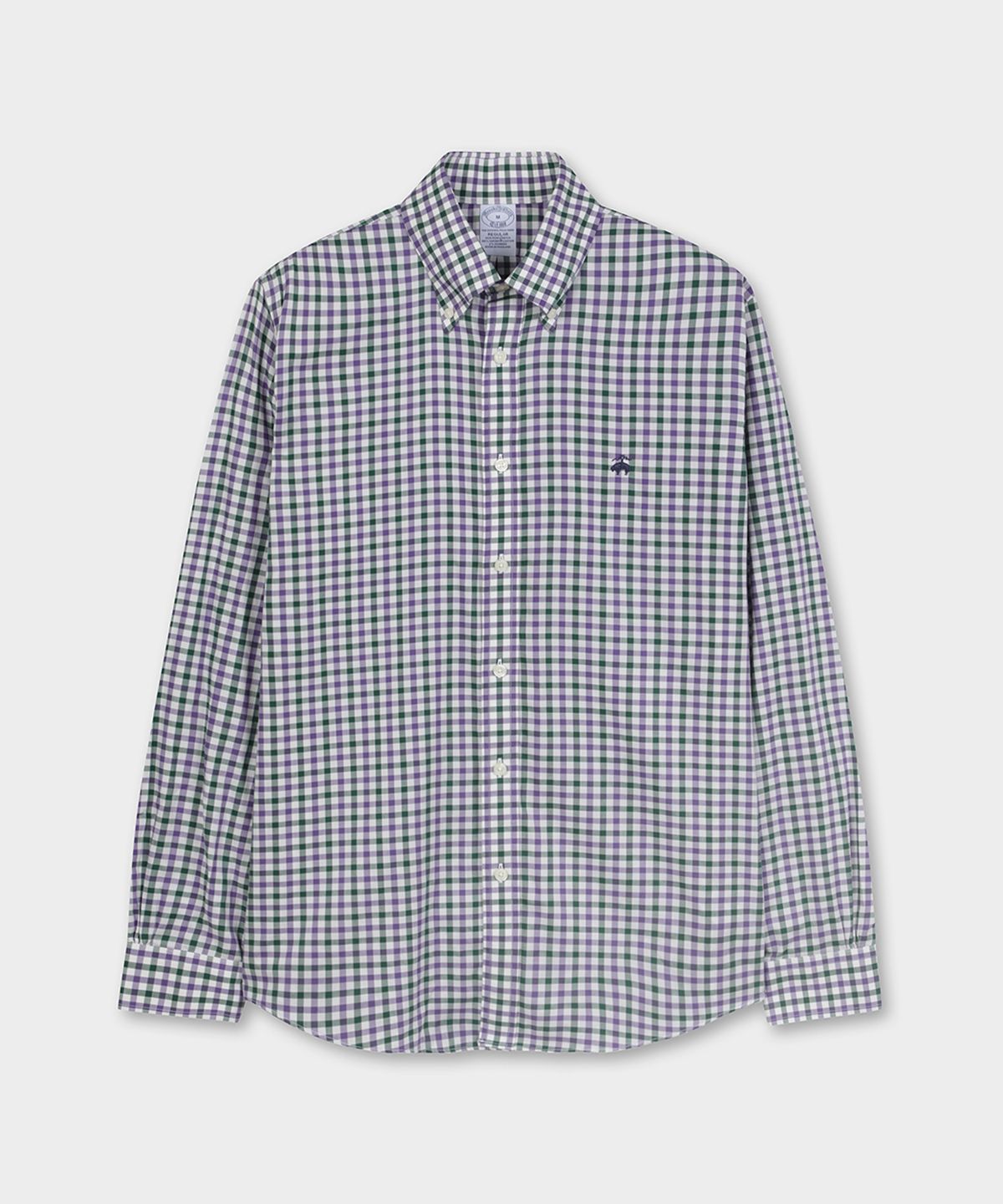 브룩스 브라더스(BROOKS BROTHERS) 레귤러핏 논아이론 트윌 체크 셔츠 (다크그린) (BBTHMM9890JEF)