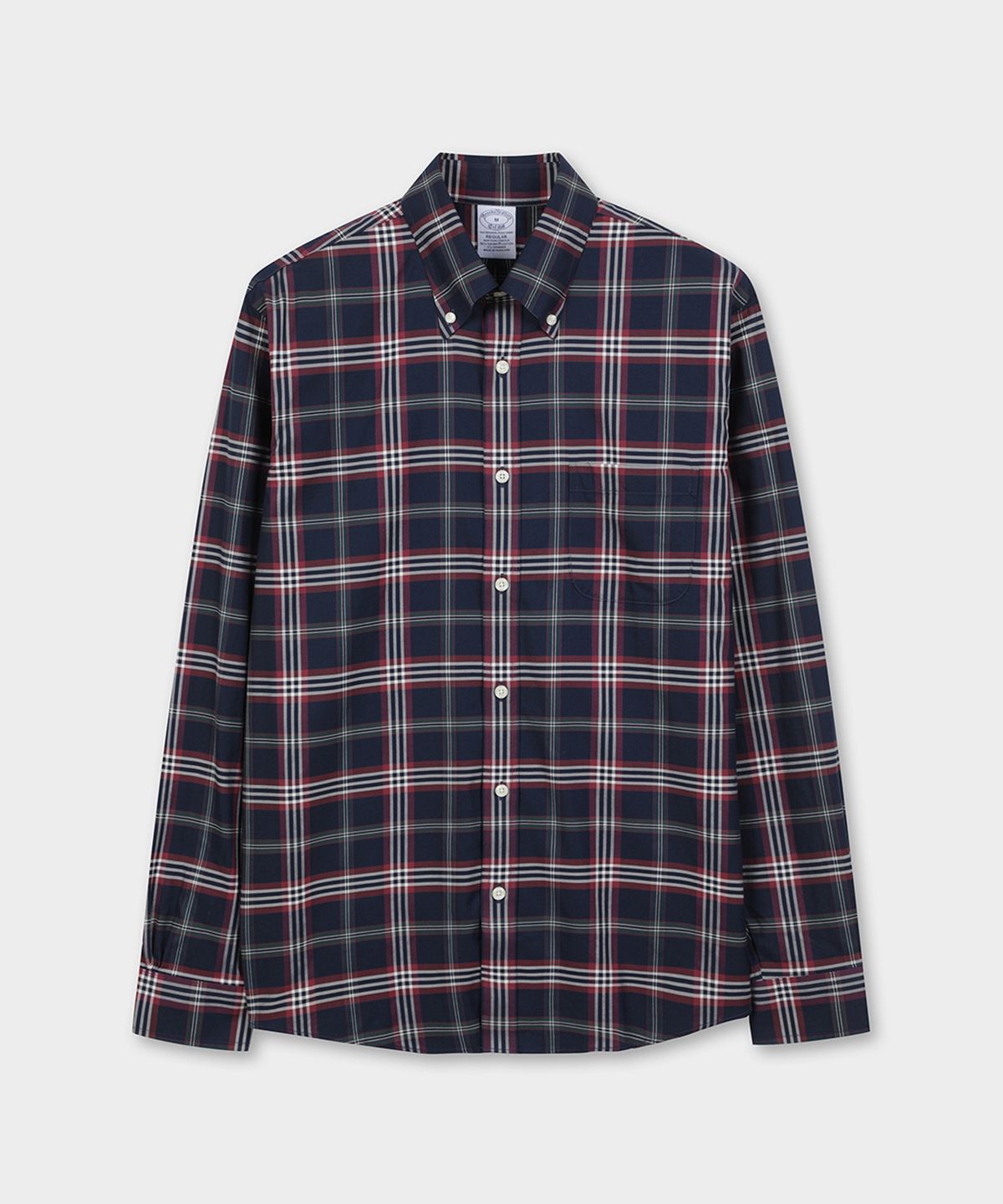 브룩스 브라더스(BROOKS BROTHERS) 레귤러핏 논아이론 트윌 타탄 체크 셔츠 (다크네이비) (BBTHMM6131QEF)