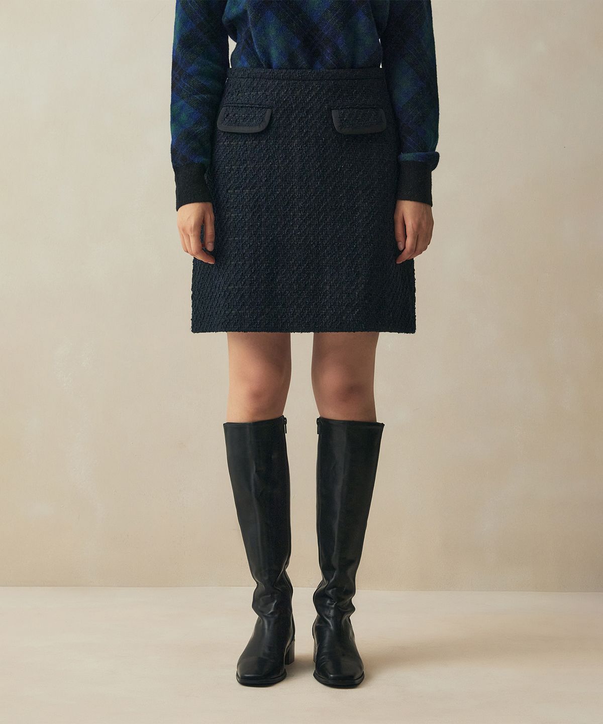 브룩스 브라더스(BROOKS BROTHERS) 부클 2포켓 스커트 (네이비) (BBKZWF4151QEF)