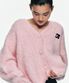 CENTAUR BULKY BRUSHED WOOL CARDIGAN_PINK
