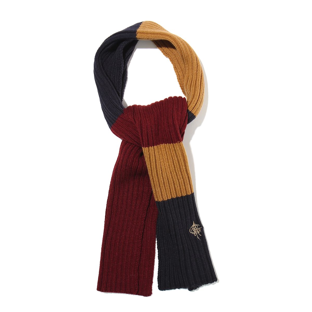 오가프(OGARP) Stripe Knit Muffler Burgundy
