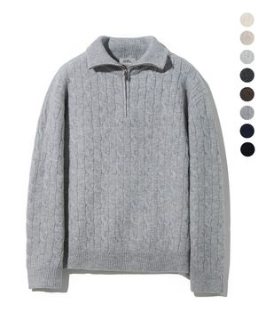 케이블 하프 집업 헤비 니트 풀오버 8 COLOR COOSKT069