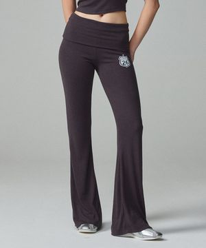 웨스턴 로고 레이어드 부츠컷 팬츠 챠콜