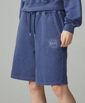 피그먼트 어센틱 자수 버뮤다 팬츠 네이비