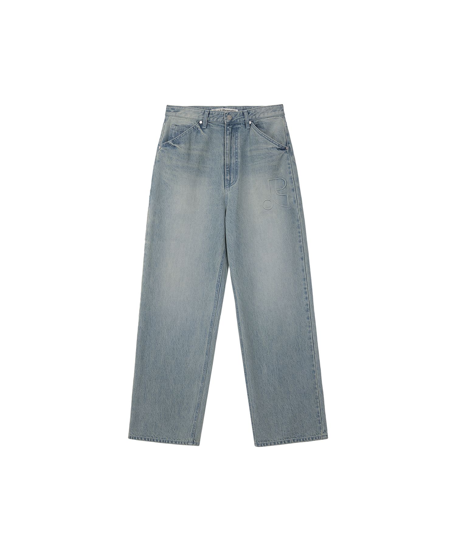 MUSINSA公式 | REST&RECREATION LOGO AMBO DENIM PANTS - LIGHT BLUE