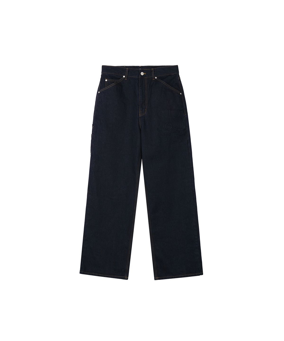 레스트앤레크레이션(REST&RECREATION) LOGO AMBO DENIM PANTS - INDIGO BLUE