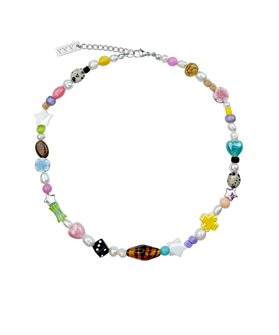 ●VVV● Custard Mix Pearl Bead Necklace 24FWNK114MXF MUSINSA | VVV Custard Mix Pearl Bead Necklace