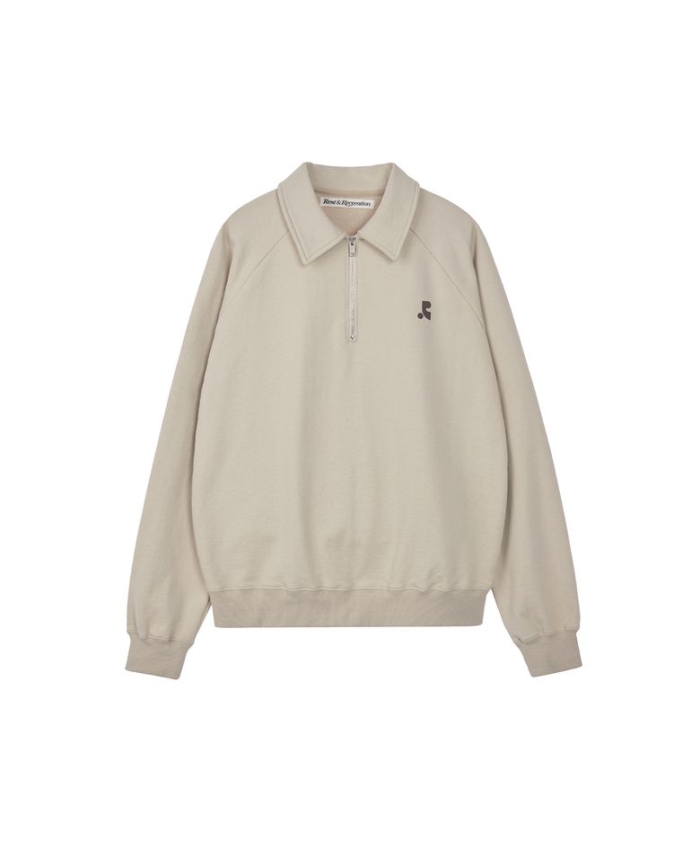 COLLAR RAGLAN SWEATSHIRT - BEIGE
