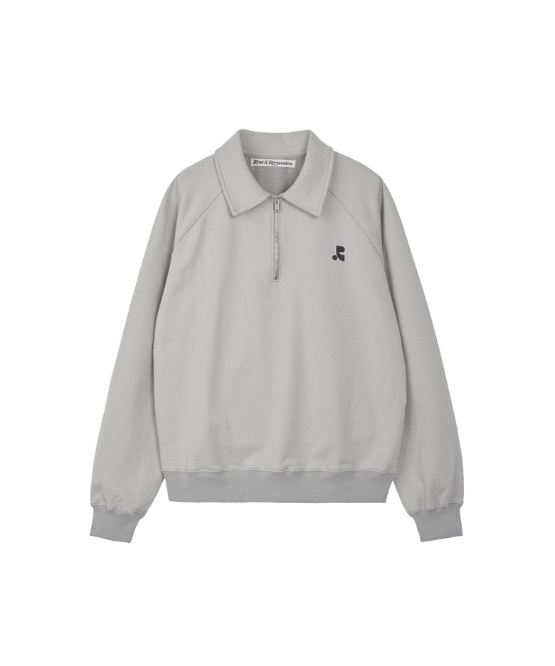 COLLAR RAGLAN SWEATSHIRT - GREY