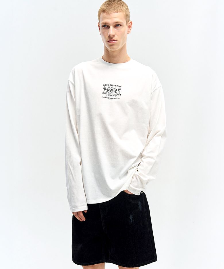 ROSE DYEING LONG SLEEVE-WHITE