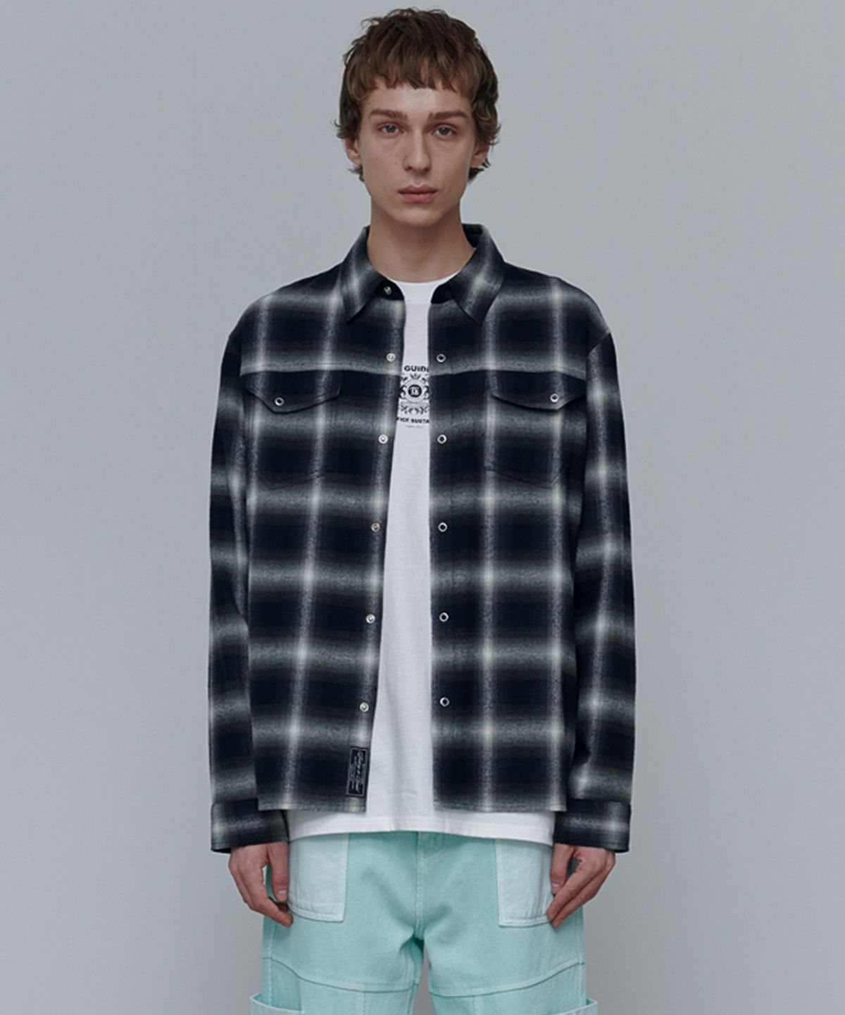 애니타임로릭(ANYTIME LOREAK) VIOLA CHECK SHIRT-GREEN