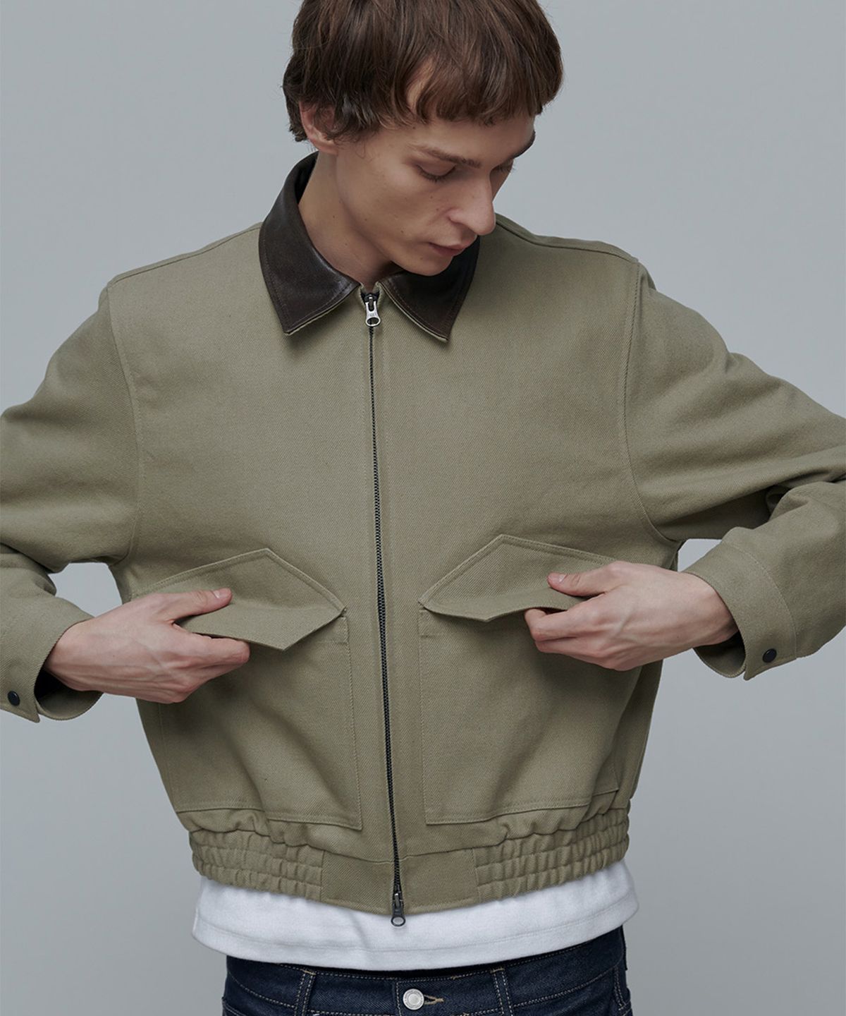 애니타임로릭(ANYTIME LOREAK) ASTA CROP WORK JACKET-BEIGE