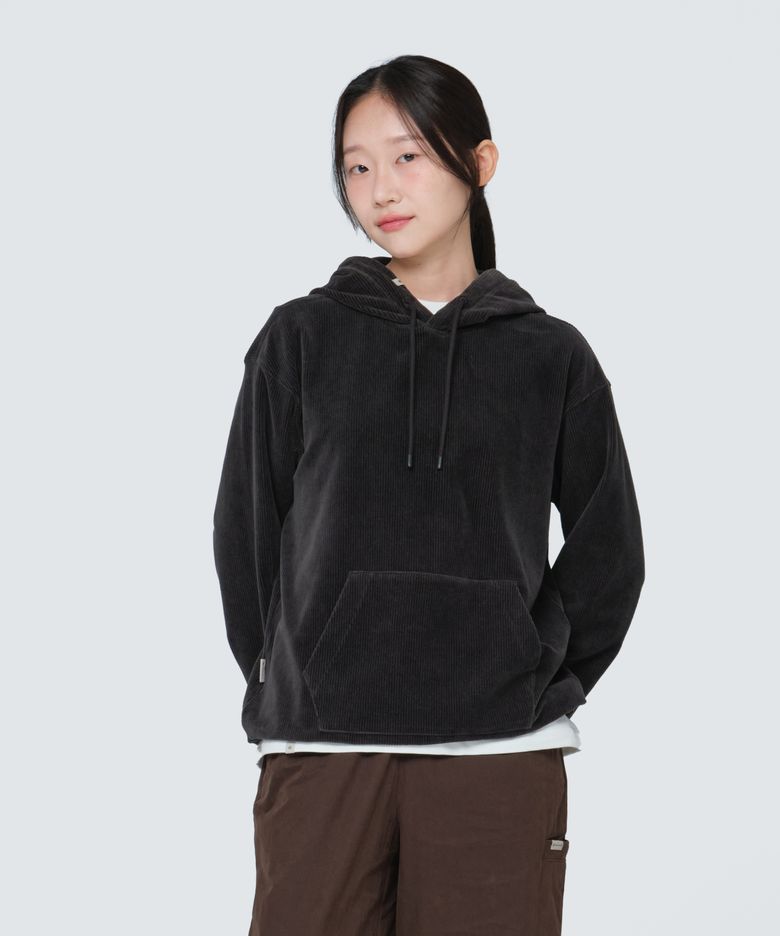 코듀로이 여성 후드 티셔츠 (S24WWFHD71) Dark Charcoal