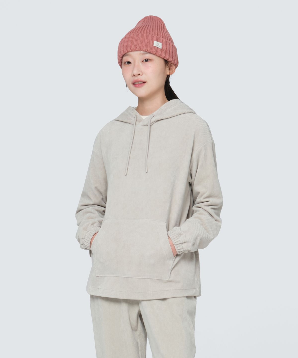 스노우피크 어패럴(SNOWPEAK APPAREL) 코듀로이 여성 후드 티셔츠 (S24WWFHD71) Light Beige