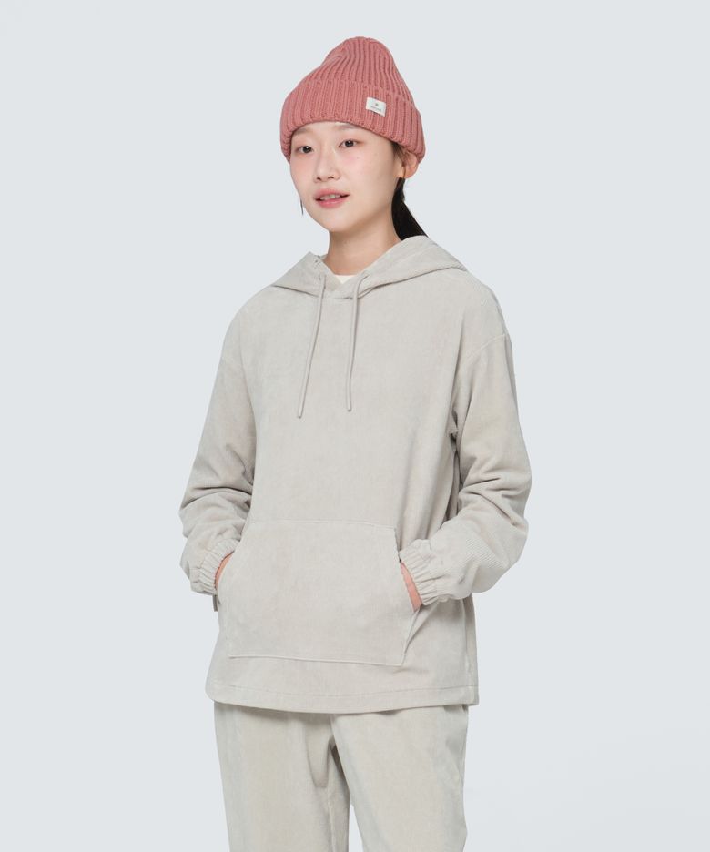 코듀로이 여성 후드 티셔츠 (S24WWFHD71) Light Beige