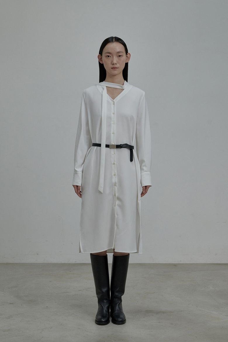 Daniel Tie Blouse Dress - White