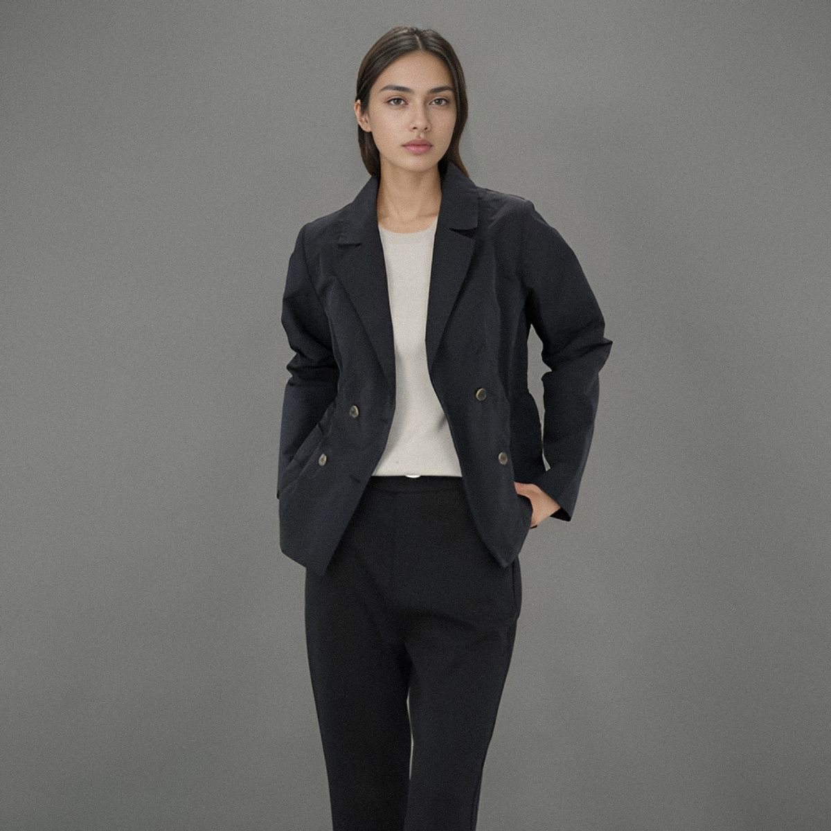 아쿠드(ACUD) Cropped Comfortable Jacket _Black