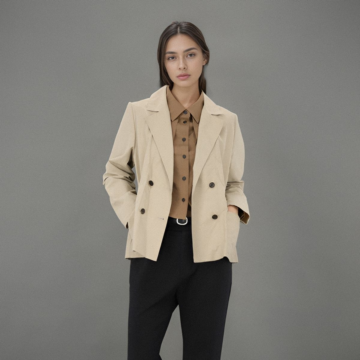 아쿠드(ACUD) Cropped Comfortable Jacket _Beige