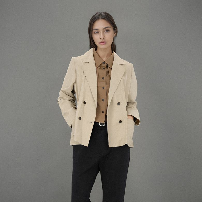 Cropped Comfortable Jacket _Beige