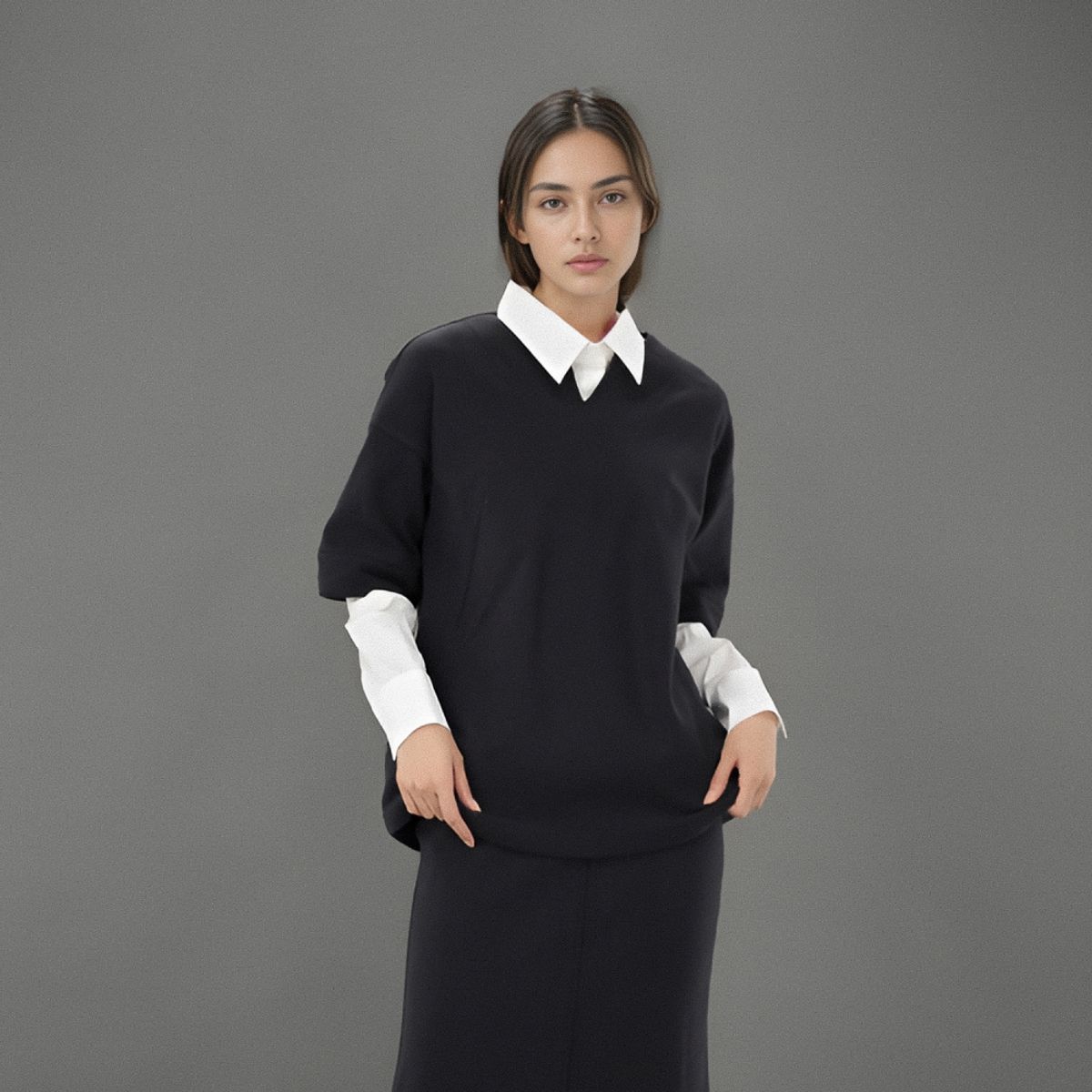 아쿠드(ACUD) Layering Volume T-shirt _Black