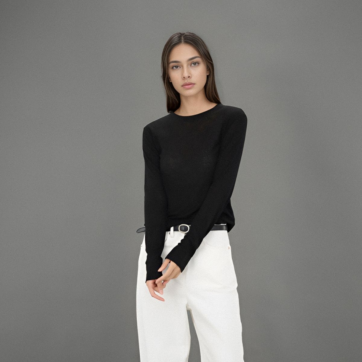 아쿠드(ACUD) Long Sleeve Slim T-shirt _Black