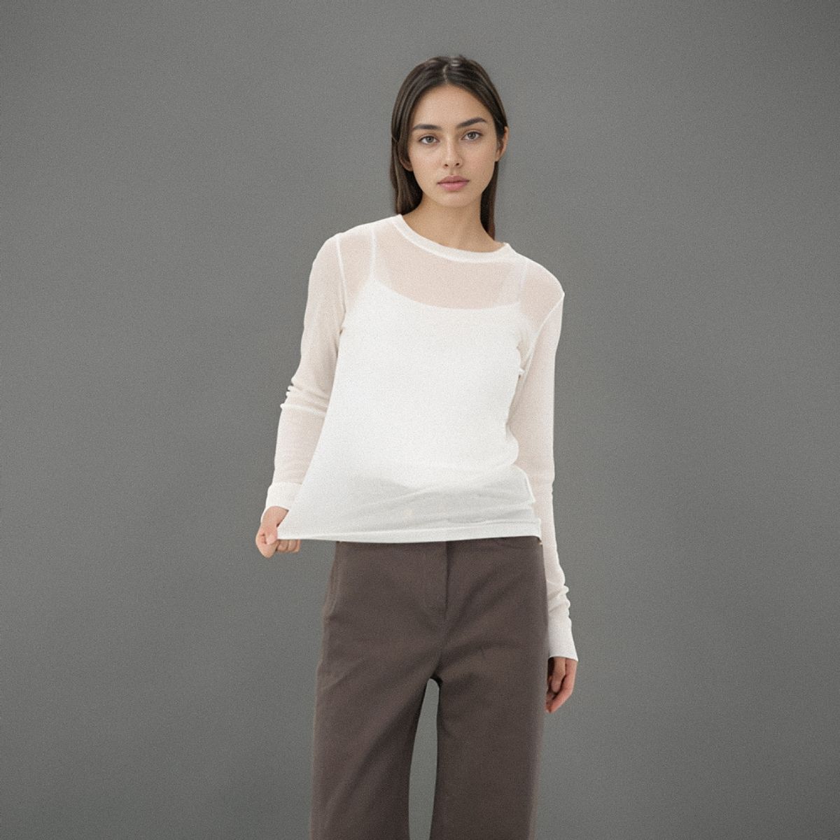 아쿠드(ACUD) Long Sleeve Slim T-shirt _White