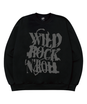 (기모추가) 와일드 락 앤 롤  맨투맨_블랙