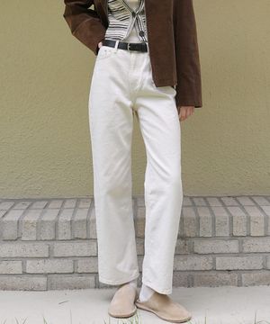 STRAIGHT DENIM PANTS / ECRU