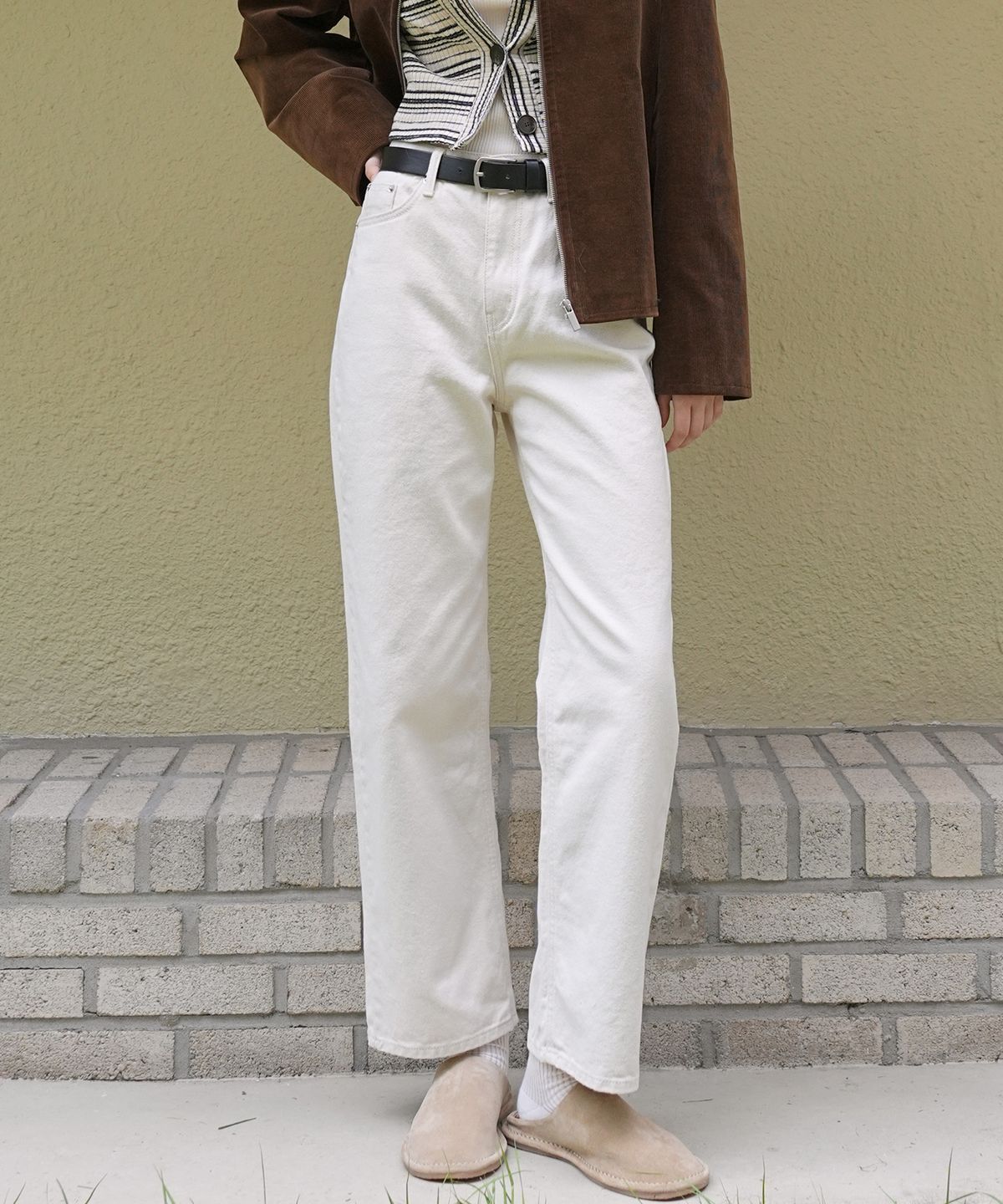폴앤앨리스(PAUL&ALICE) STRAIGHT DENIM PANTS / ECRU