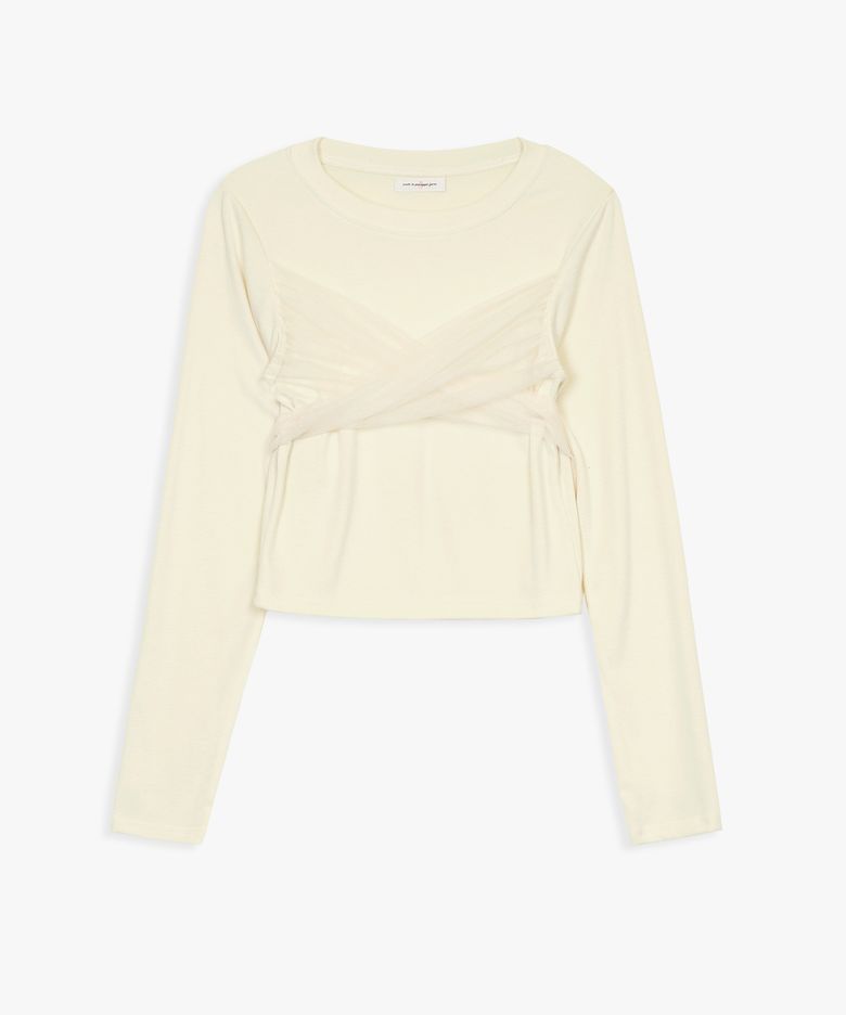 BALLET TIED RIBBON TOP_IVORY