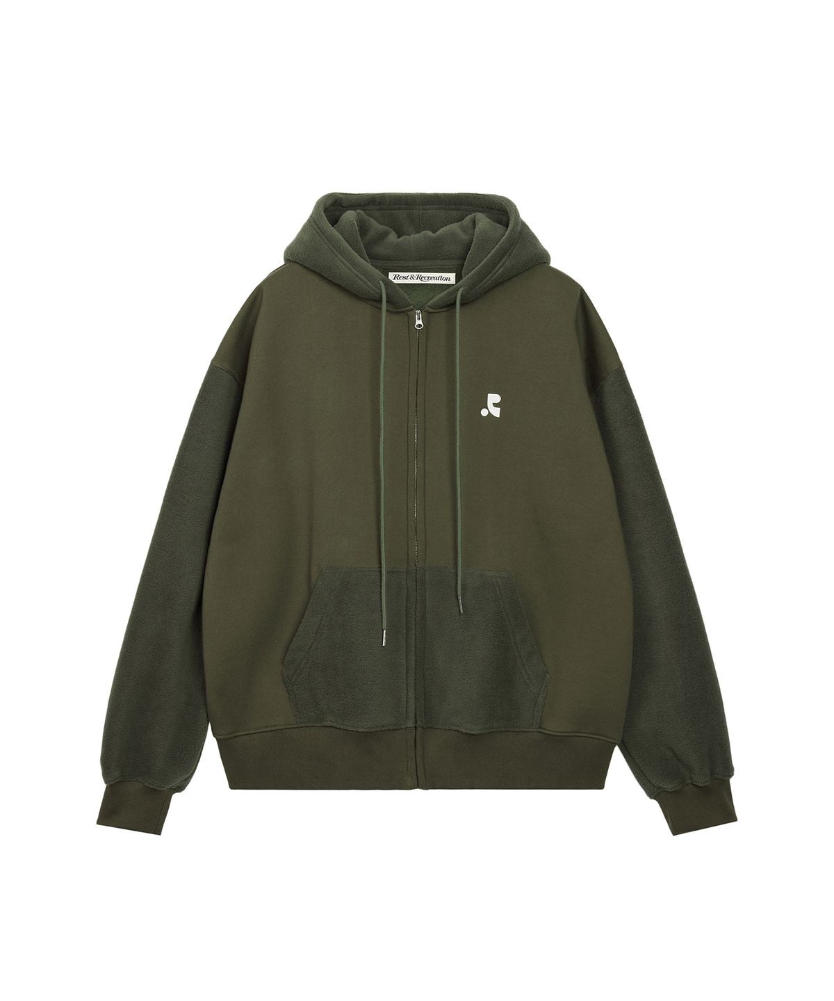 레스트앤레크레이션(REST&RECREATION) COLORATION FLEECE HOOD ZIP-UP - KHAKI