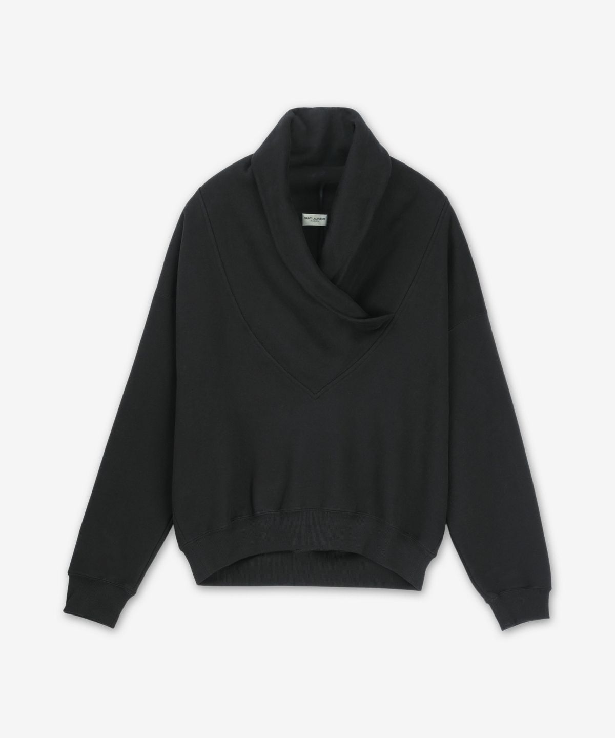 생로랑(SAINT LAURENT) 하이 V넥 맨투맨 - 블랙 / 803146Y36SW1000