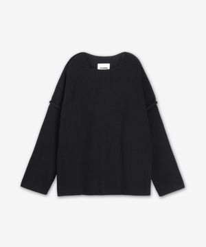 피셔맨 보트 넥 니트 - 블랙 / J21GP0153J14747001