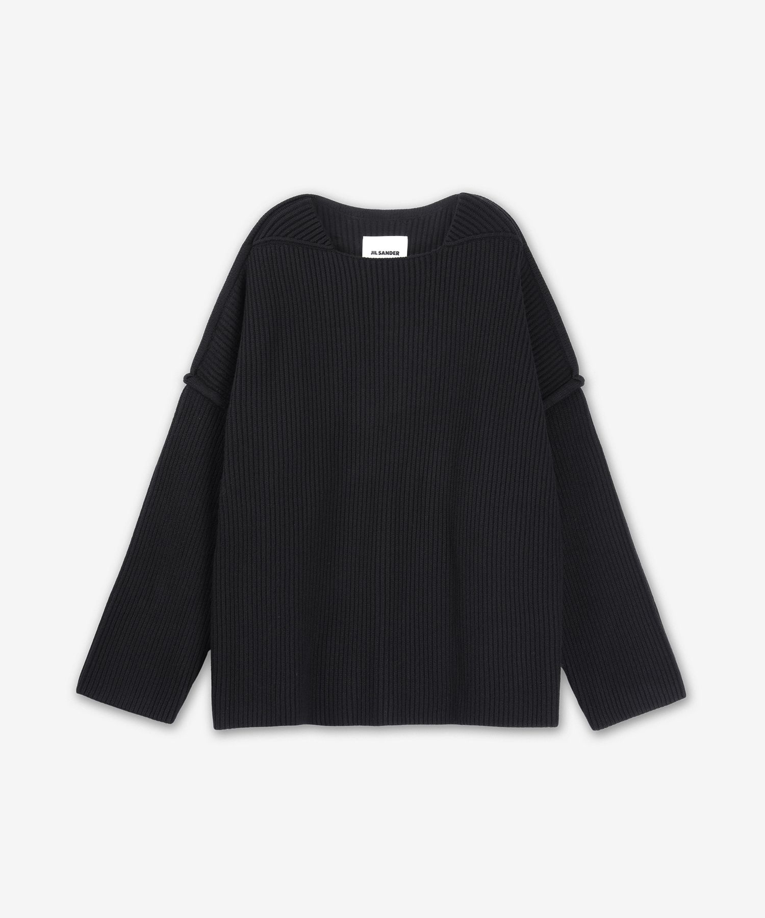 tropical wool boat neck top - long