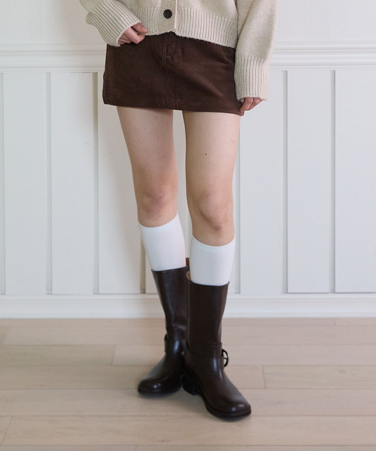 핑크파인애플(PINK PINEAPPLE) BASIC CORDUROY SKIRT _BROWN