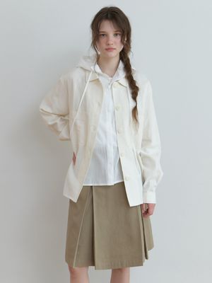 Linen shirt jacket (ivory)
