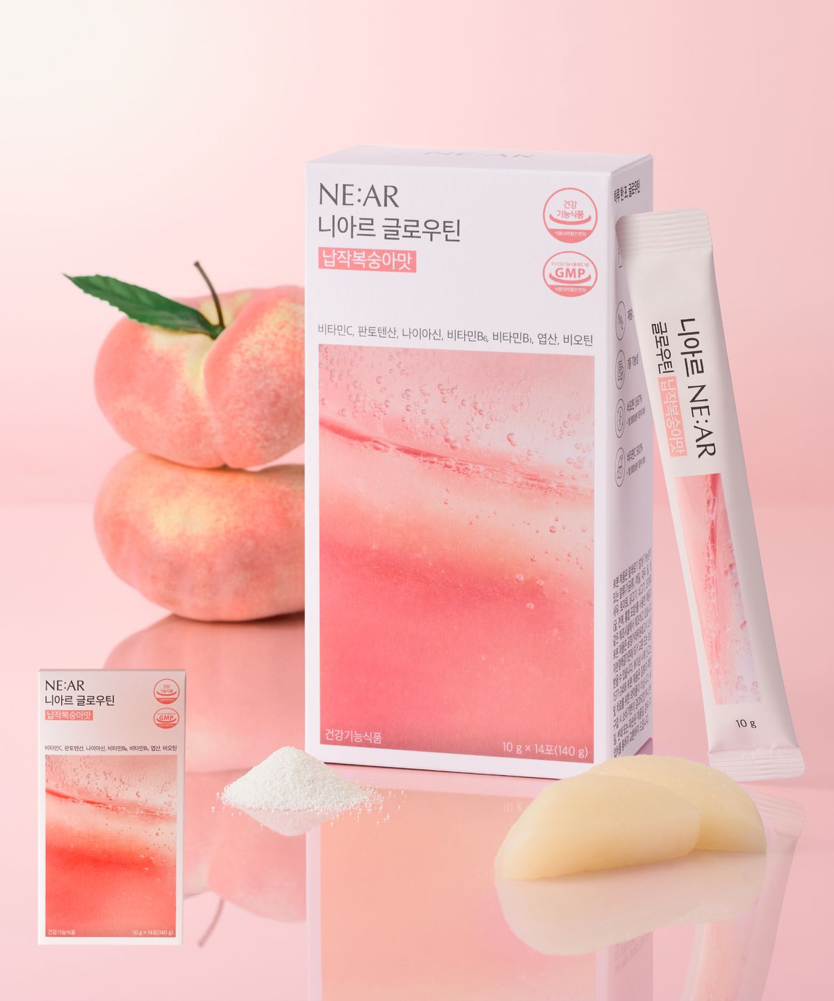 니아르(NE:AR) 저당 글로우틴 납작복숭아맛 14일분