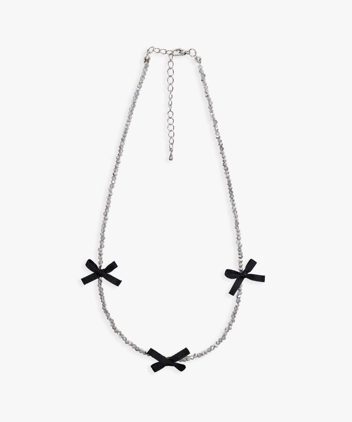 핑크파인애플(PINK PINEAPPLE) RIBBON CHOKER NECKLACE _SILVER