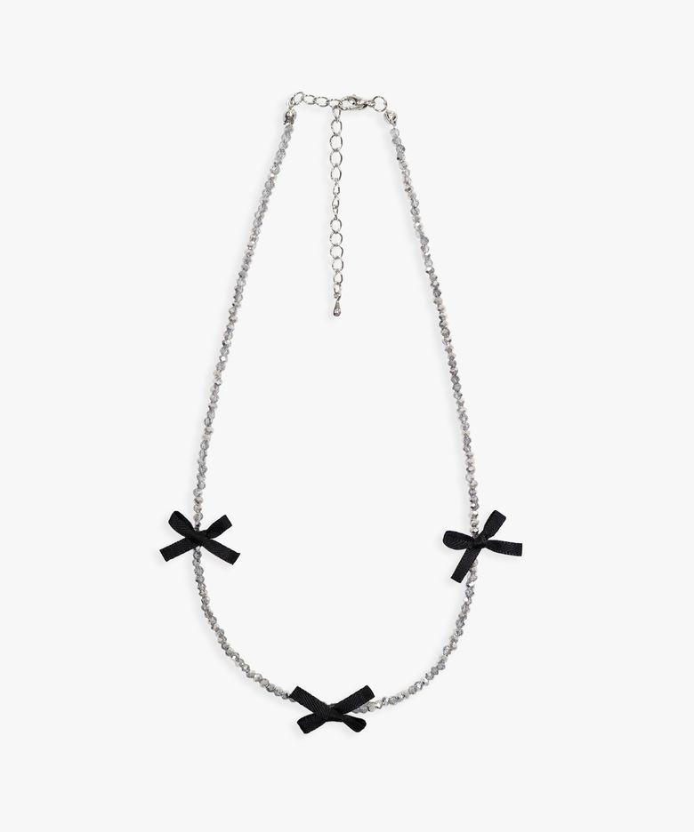 RIBBON CHOKER NECKLACE _SILVER