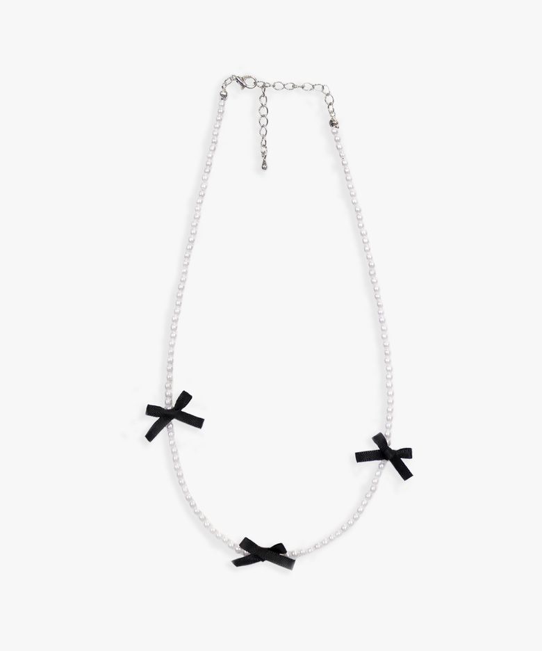 RIBBON CHOKER NECKLACE _WHITE