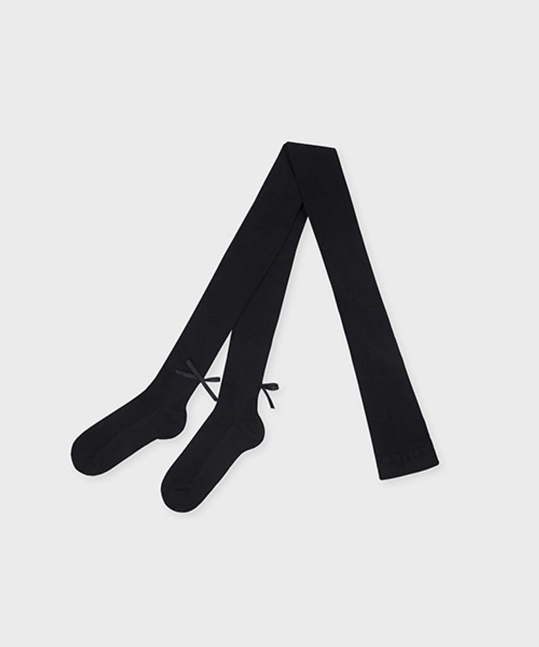 RIBBON GIRL rib tights black