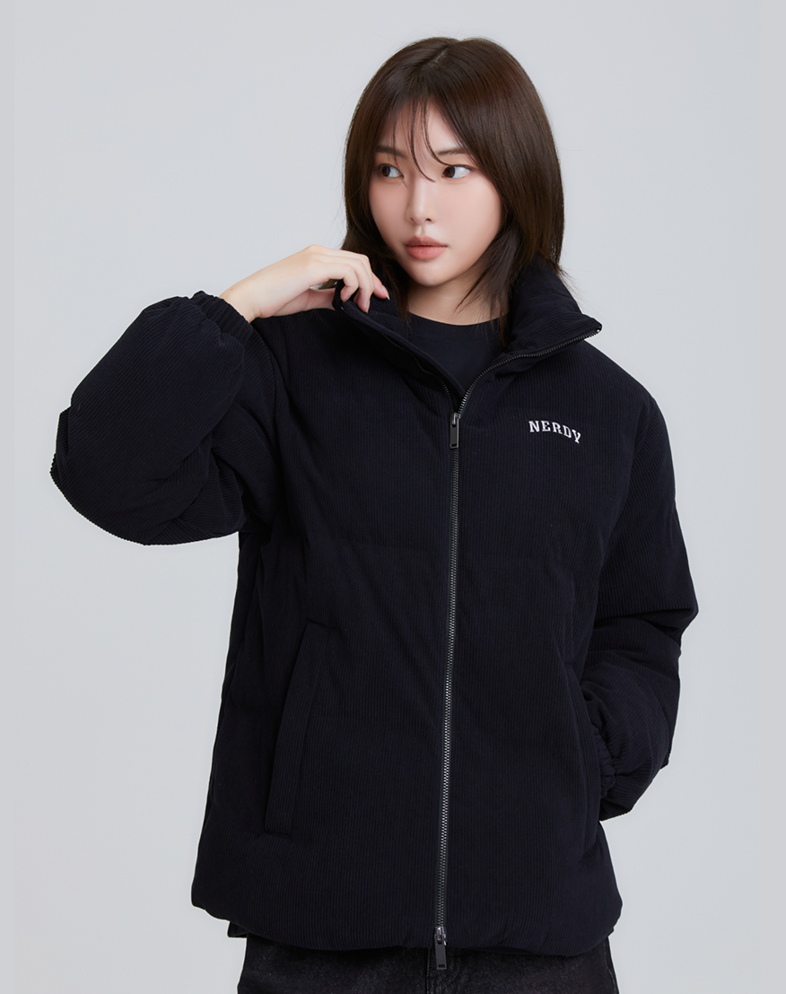 ★NERDY★Corduroy down jacket★送料・関税込★ MUSINSA | NDY Corduroy Down Jacket (Black/Ivory/Light Blue)