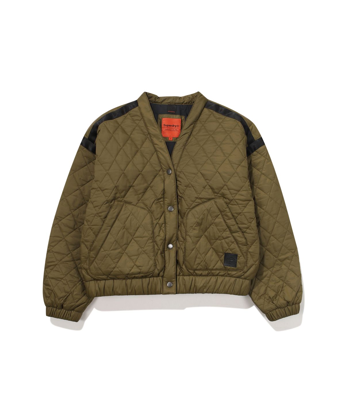 슈퍼드라이(SUPERDRY) W 퀄티드 숏 패딩 자켓 카키