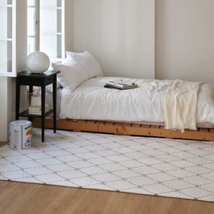 리본 스퀘어 인테리어 단모 러그